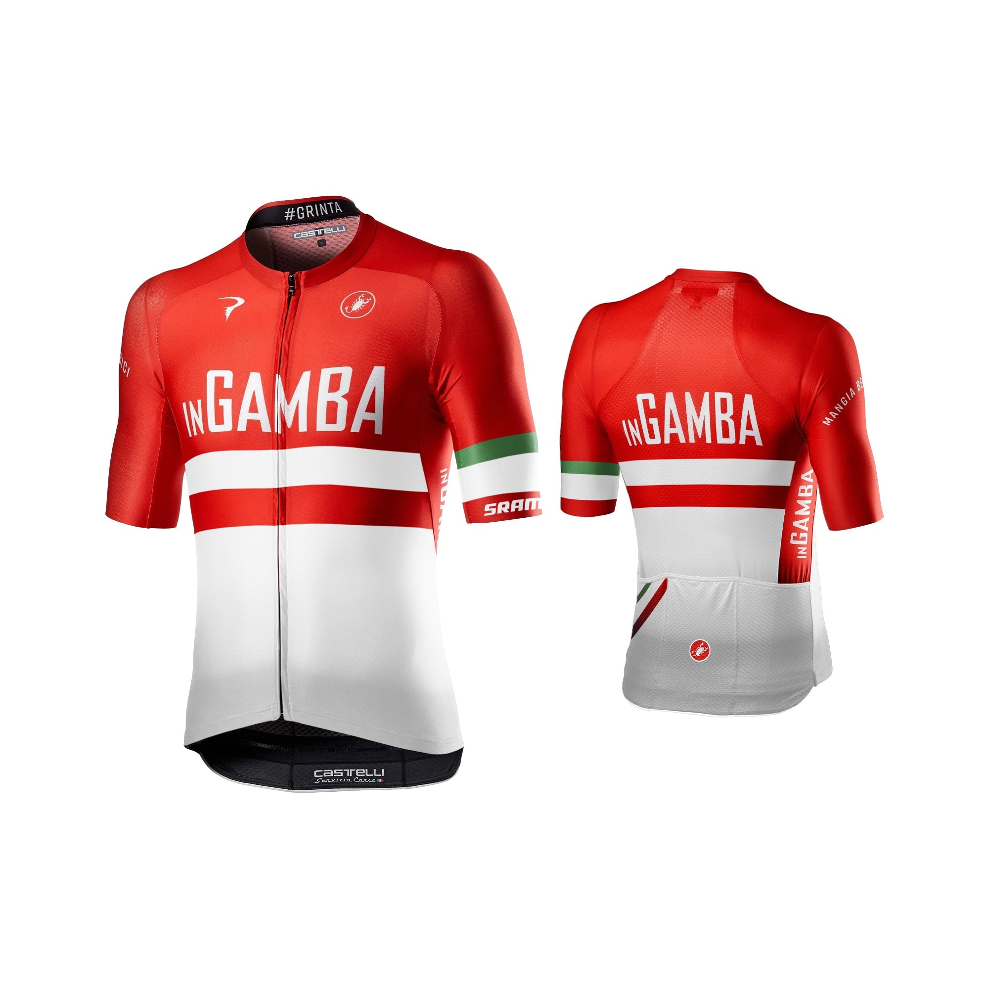 inGamba Men's Competizione Short Sleeve Red&White Jersey Cycling Clothing Castelli 