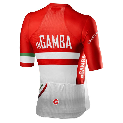 inGamba Men's Competizione Short Sleeve Red&White Jersey Cycling Clothing Castelli 