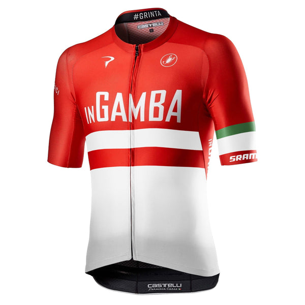 inGamba Men's Competizione Short Sleeve Red&White Jersey Cycling Clothing Castelli 