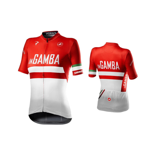 inGamba Women's Competizione Red&White Short Sleeve Jersey Cycling Clothing Castelli 