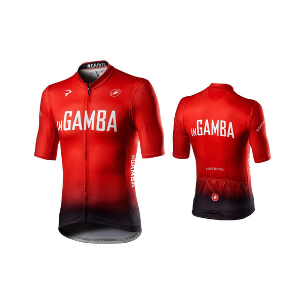 inGamba Men's Competizione Short Sleeve Red&Black Jersey Cycling Clothing Castelli 