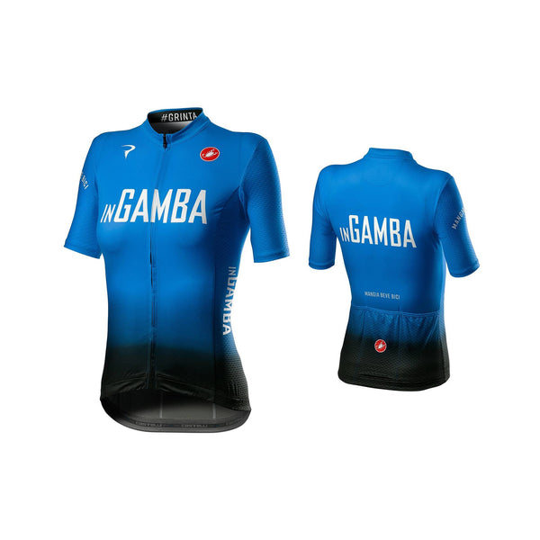 inGamba Women's Competizione Blue&Black Short Sleeve Jersey Cycling Clothing Castelli 