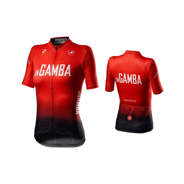 inGamba Women's Competizione Red&Black Short Sleeve Jersey Cycling Clothing Castelli 